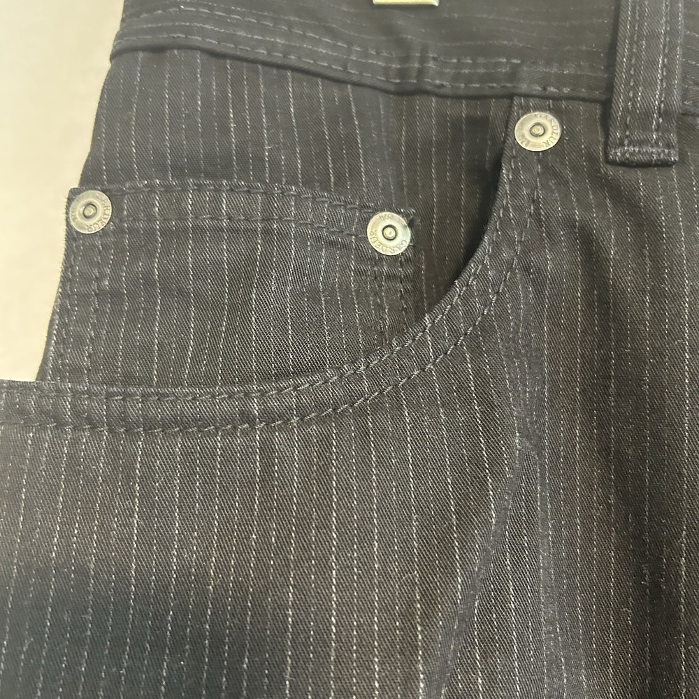 Gardeur Nigel 1 Pants Mens 34x32 Black With Thin White Stripes 5Pocket Stretch - Picture 8 of 16